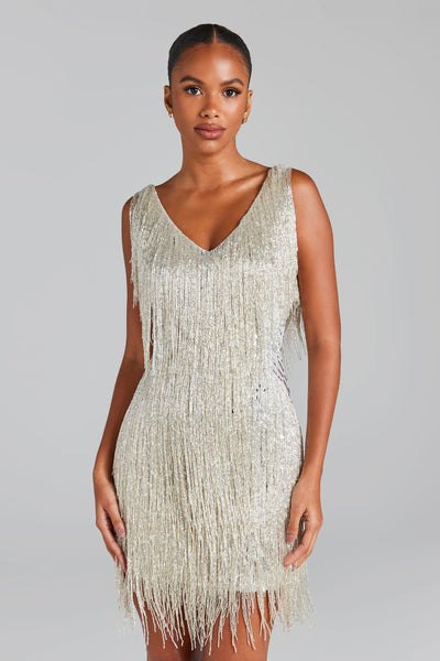 Avelena | Schimmer Fransenkleid