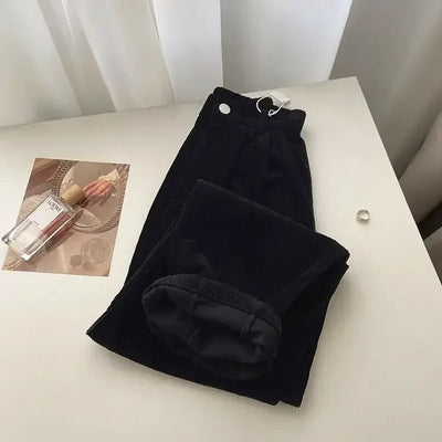 Avelena | Retro Hohe Taille Cord-Hosen für Frauen