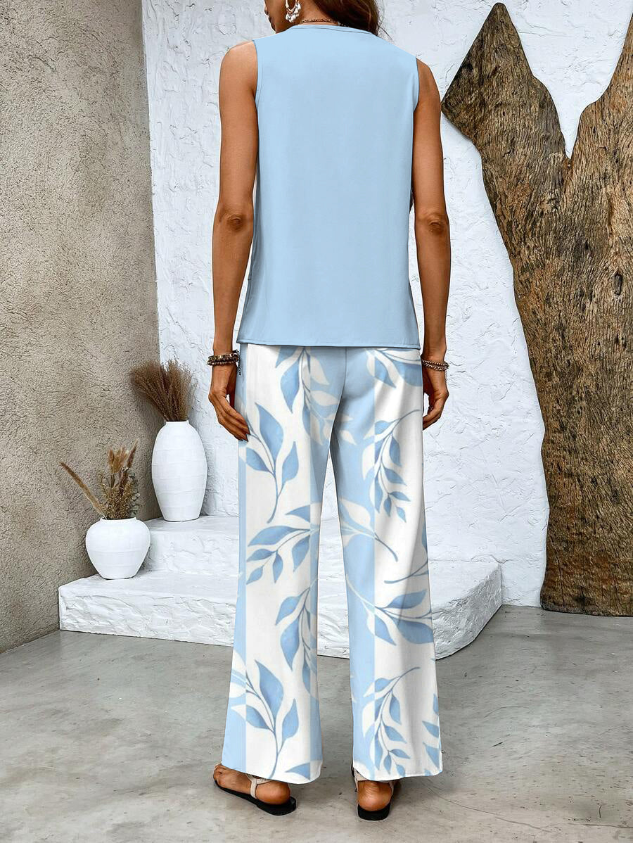Zweiteiler für Damen – Elegante Palazzohose und Oberteil für den Sommer