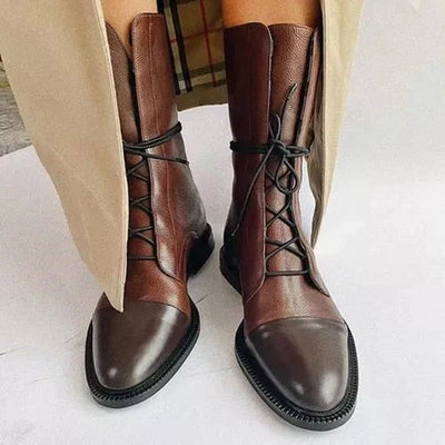 Alice - Schicke Vintage Stil Stiefel mit klobigem Absatz