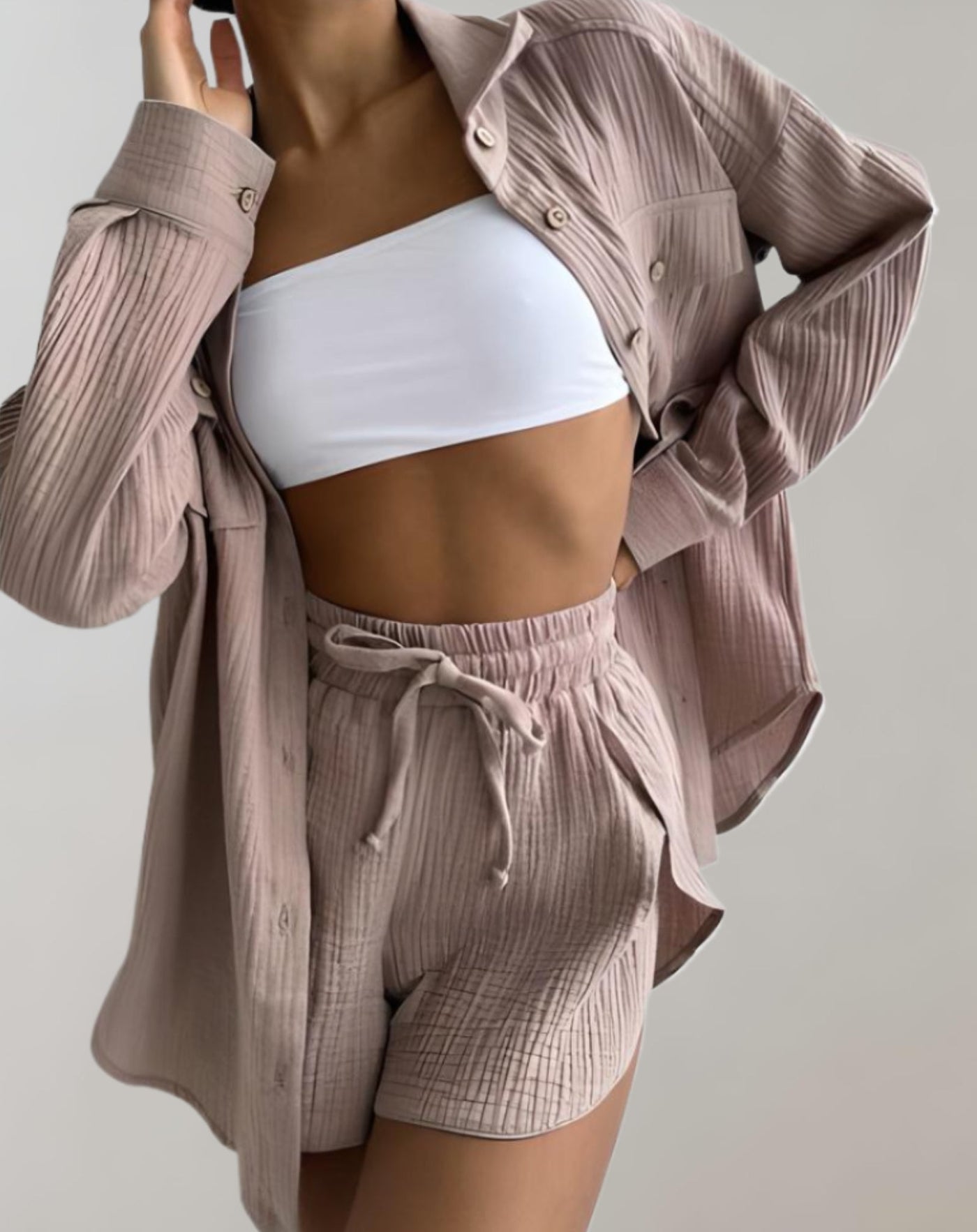 Ariadne | 2-teiliges Set aus Jacke mit Knopfverschluss