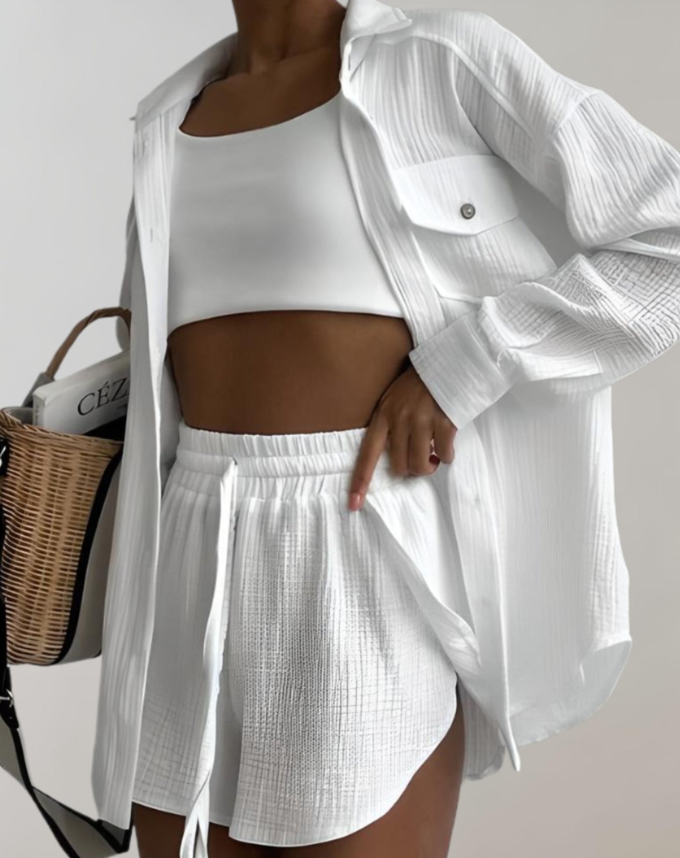 Ariadne | 2-teiliges Set aus Jacke mit Knopfverschluss