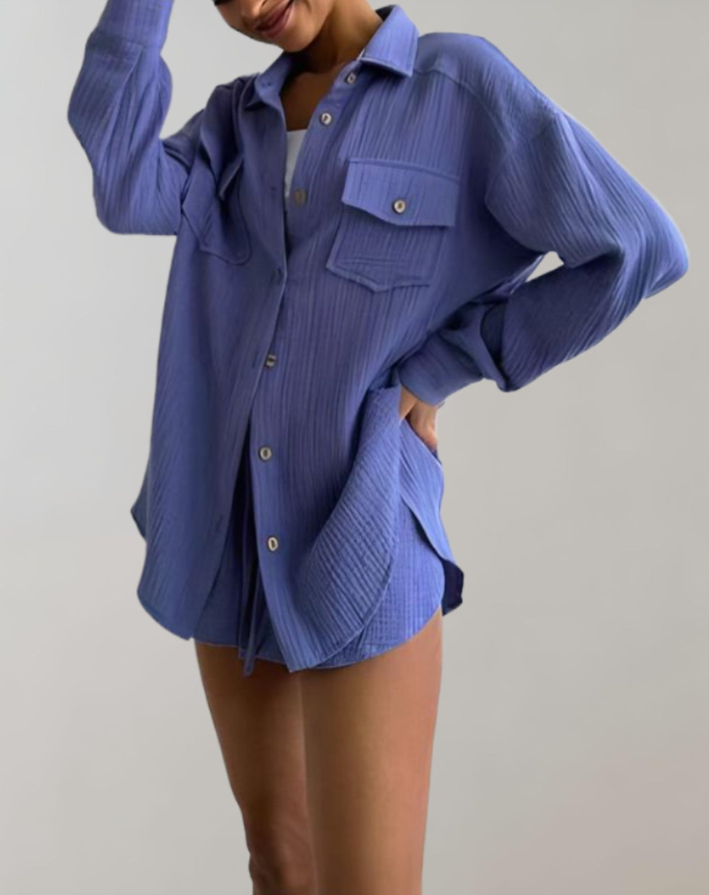 Ariadne | 2-teiliges Set aus Jacke mit Knopfverschluss