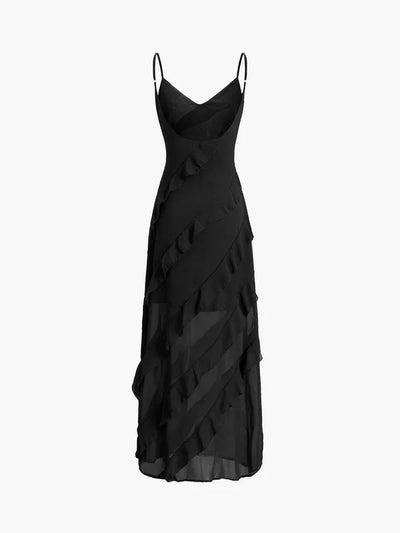 Yrsa | Elegantes langes Kleid mit Rüschen
