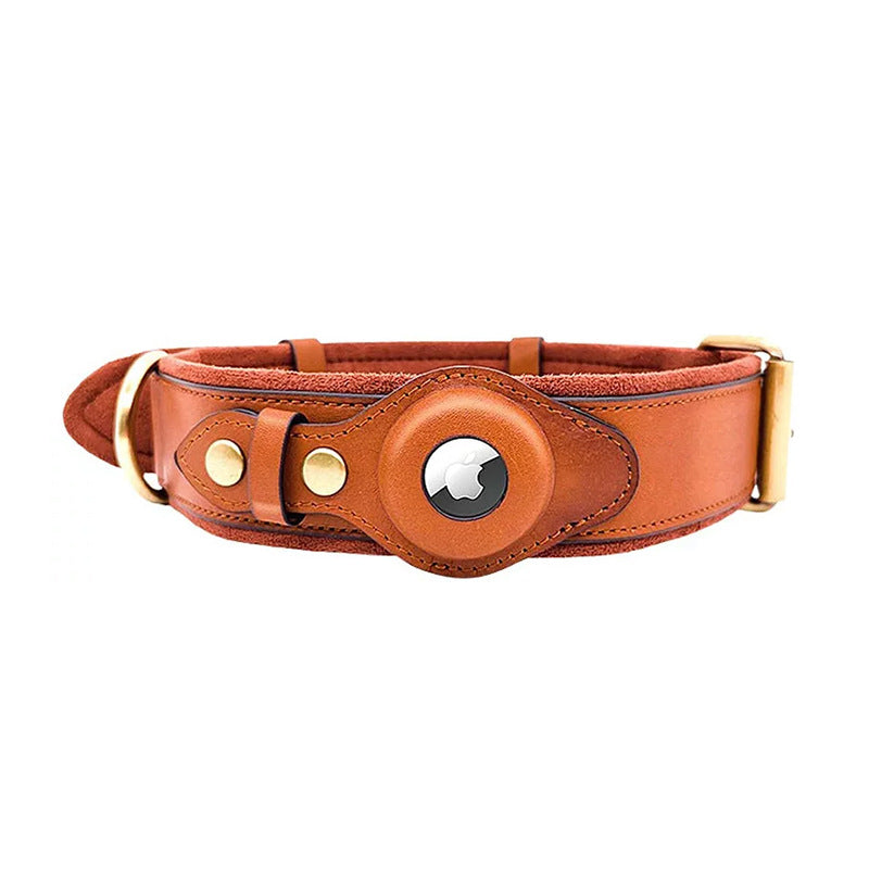 AirTag Hunde-Halsband | Lederhalsband mit AirTag-Option, um Ihren Hund nie wieder zu verlieren