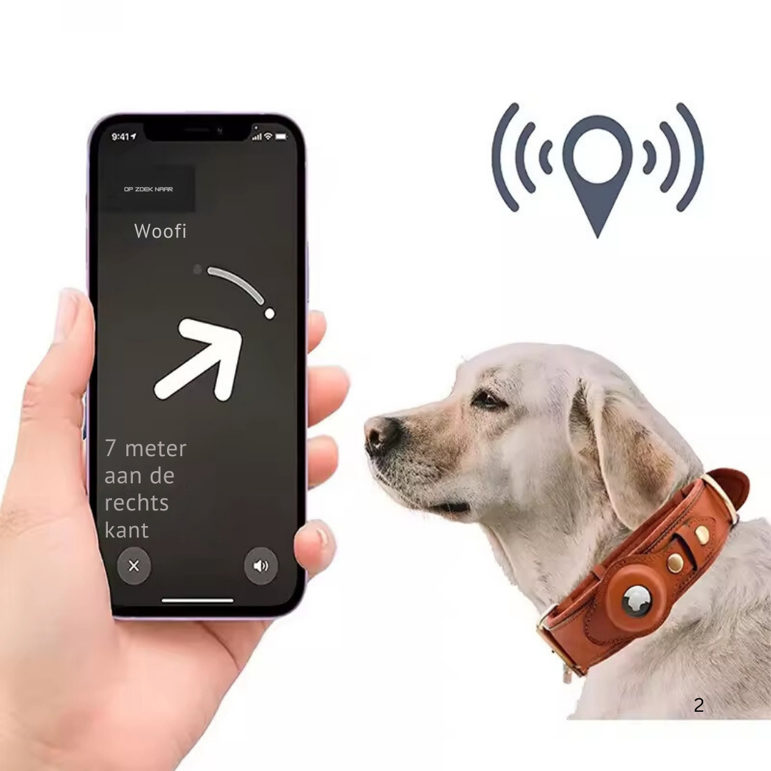 AirTag Hunde-Halsband | Lederhalsband mit AirTag-Option, um Ihren Hund nie wieder zu verlieren