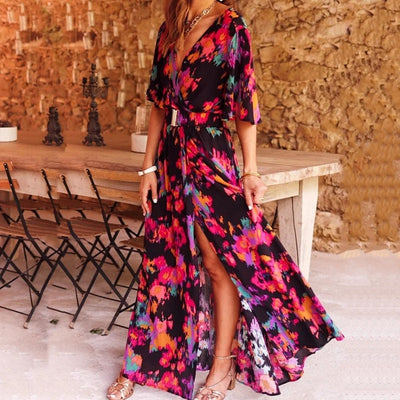 Selina | Sommerliches Wickel-Maxikleid