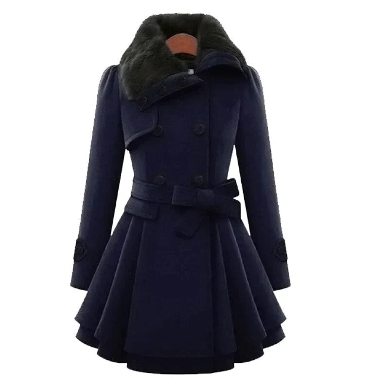 Alara - Luxuriöser Trenchcoat mit Veganfell