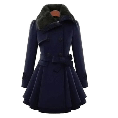 Alara - Luxuriöser Trenchcoat mit Veganfell