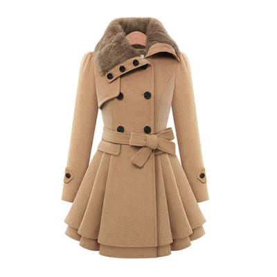 Alara - Luxuriöser Trenchcoat mit Veganfell