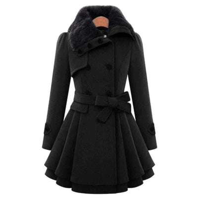 Alara - Luxuriöser Trenchcoat mit Veganfell