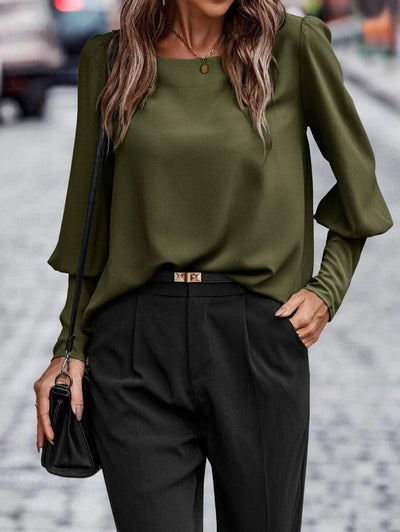 Alicia - Elegante Frühlingsbluse mit O-Ausschnitt für Frauen