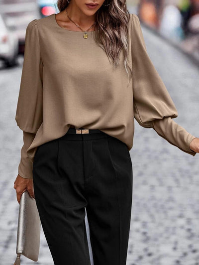 Alicia - Elegante Frühlingsbluse mit O-Ausschnitt für Frauen