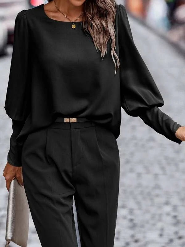 Alicia - Elegante Frühlingsbluse mit O-Ausschnitt für Frauen