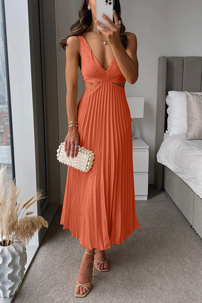 Elsa - Plissiertes Maxikleid