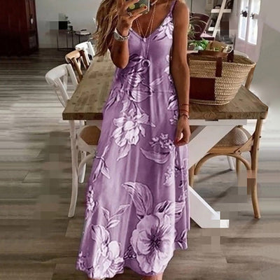 AINO - Elegantes Blumenkleid mit V-Ausschnitt für einen raffinierten Look