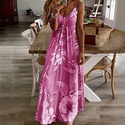 AINO - Elegantes Blumenkleid mit V-Ausschnitt für einen raffinierten Look