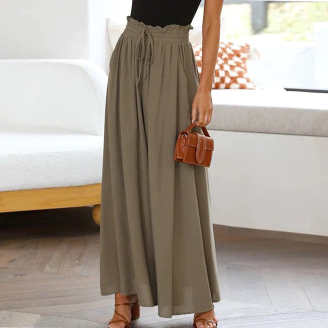 Gia | Damen-Maxirock - Hohe Taille, elastisch mit Kordelzug
