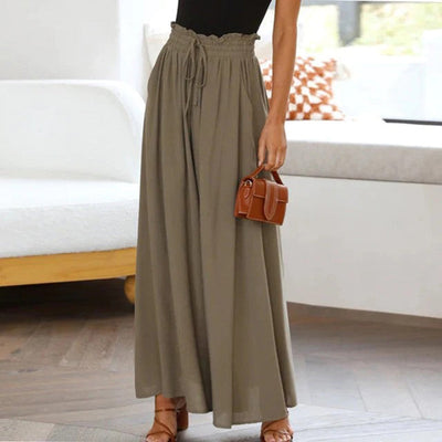 Gia | Damen-Maxirock - Hohe Taille, elastisch mit Kordelzug