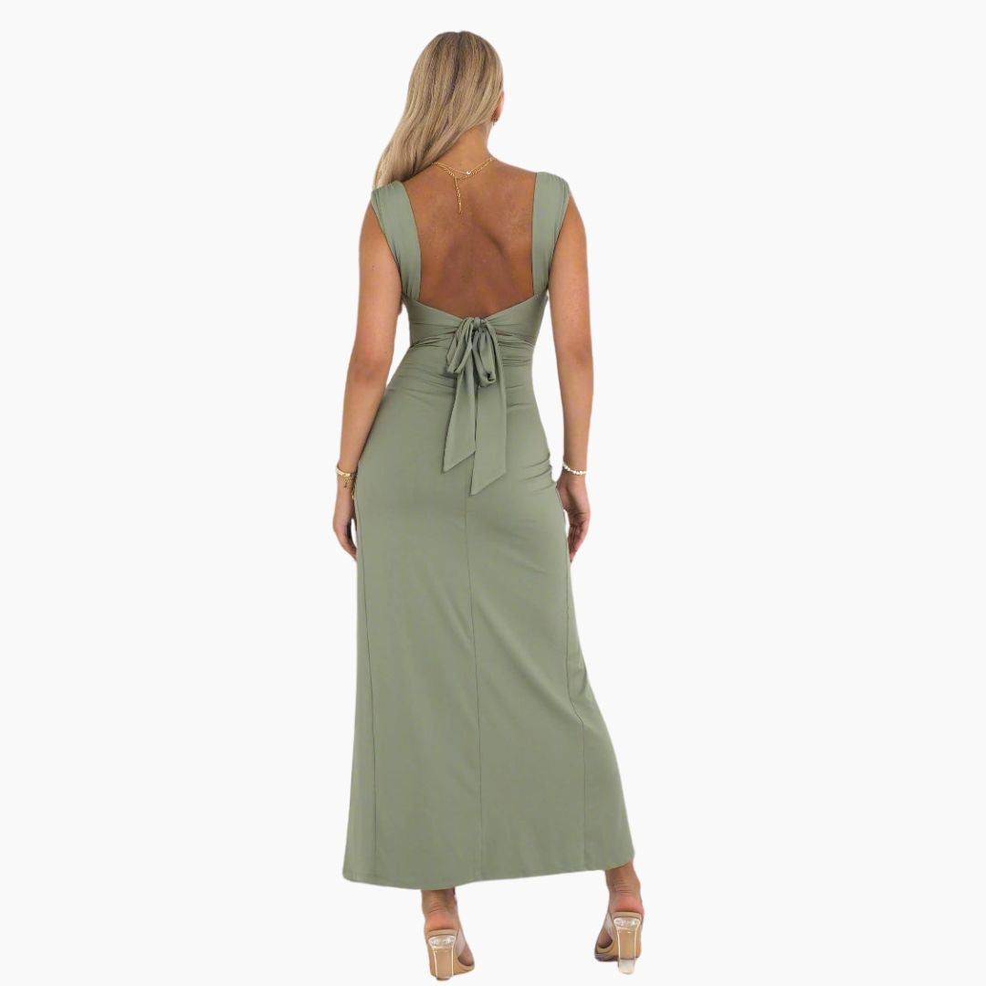 Abendkleid für Damen – Elegantes Maxikleid mit Beinschlitz für Hochzeit