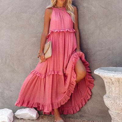 Martha | Damen Maxikleid mit Rüschendetails
