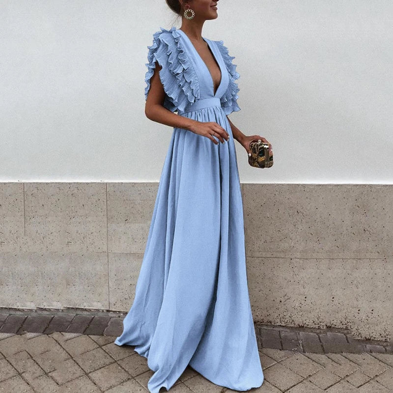 Yona - Lässiges Weites Kleid Einfarbig Damen