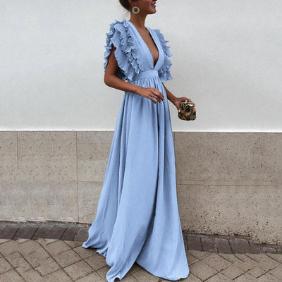 Yona - Lässiges Weites Kleid Einfarbig Damen