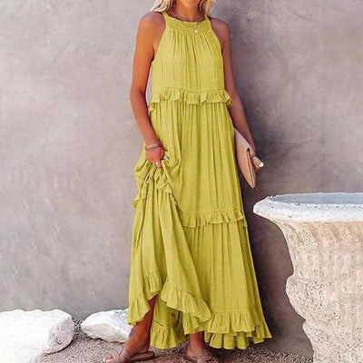 Martha | Damen Maxikleid mit Rüschendetails