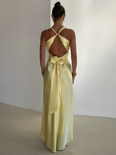 Abendkleid für Damen - Elegantes Maxikleid mit V-Ausschnitt für Sommer