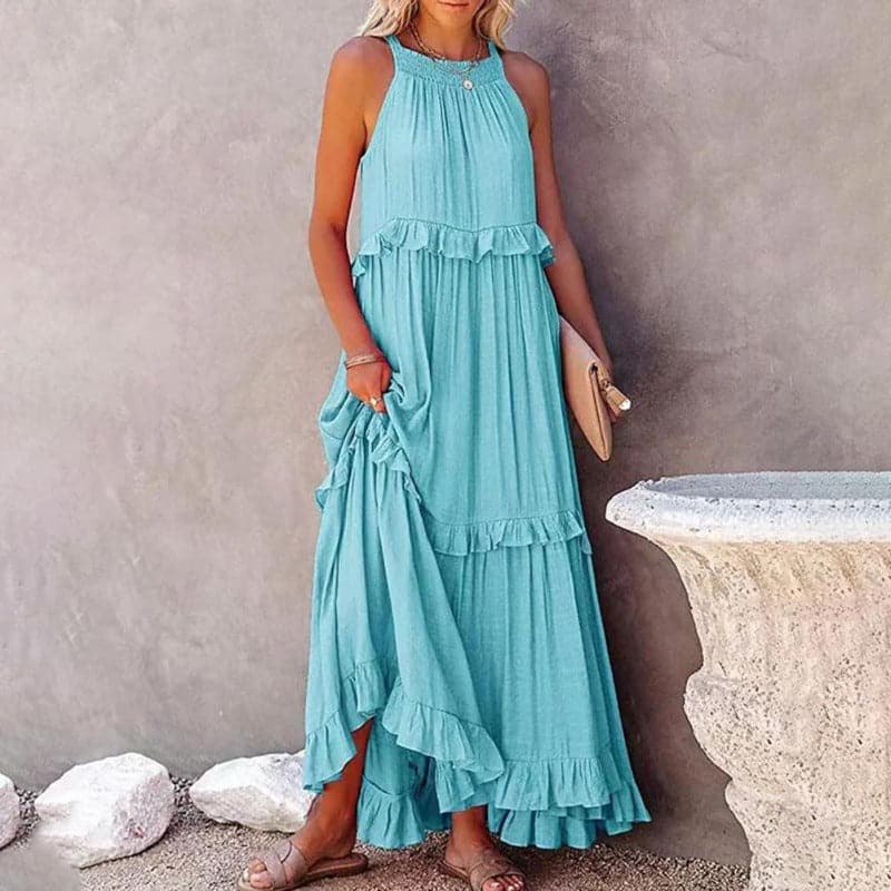 Martha | Damen Maxikleid mit Rüschendetails