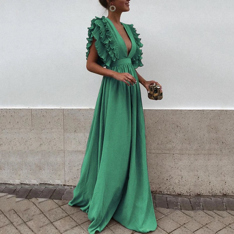 Yona - Lässiges Weites Kleid Einfarbig Damen