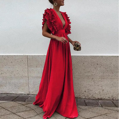 Yona - Lässiges Weites Kleid Einfarbig Damen