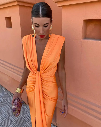 Abendkleid für Damen - Elegantes Cut-Out Maxikleid für Sommer