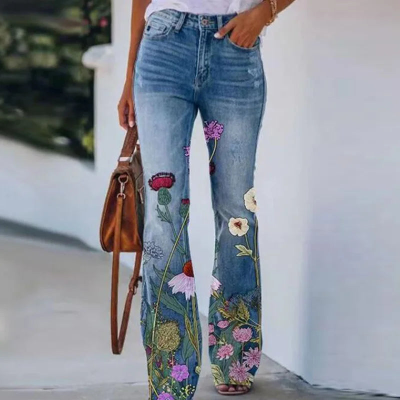 Ada - Geblümte Jeans mit Stil und Komfort