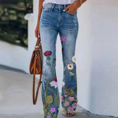 Ada - Geblümte Jeans mit Stil und Komfort