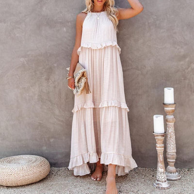 Martha | Damen Maxikleid mit Rüschendetails