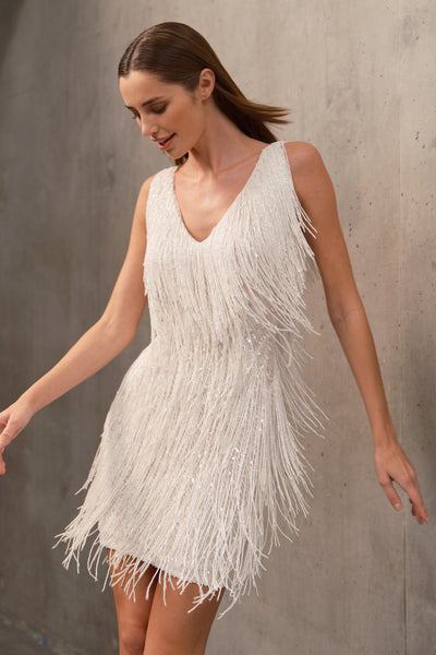 Avelena | Schimmer Fransenkleid