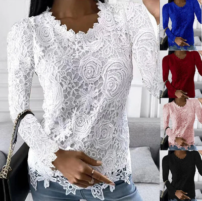 Crystal - damenshirt mit langen armeln und langem schnitt