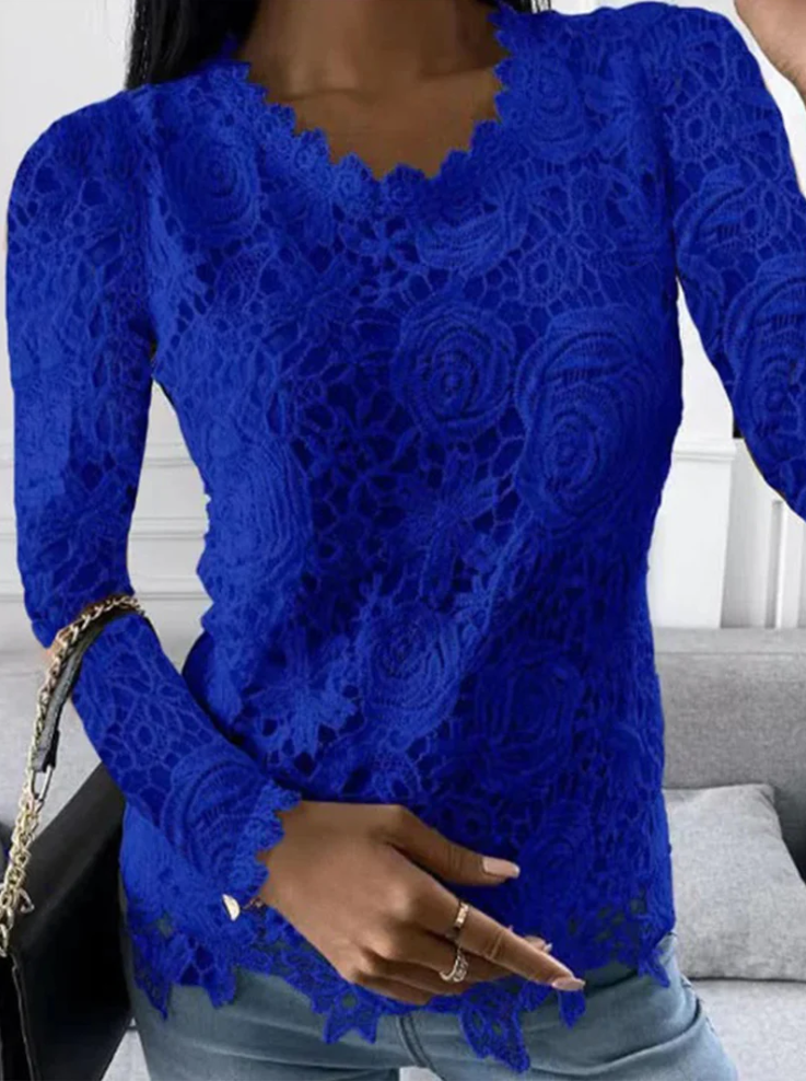 Crystal - damenshirt mit langen armeln und langem schnitt