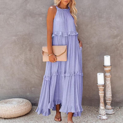 Martha | Damen Maxikleid mit Rüschendetails