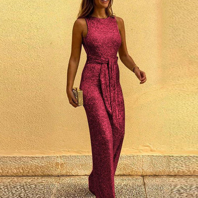 Pia | Verführerischer Jumpsuit Glitzer offene Schultern und Rücken