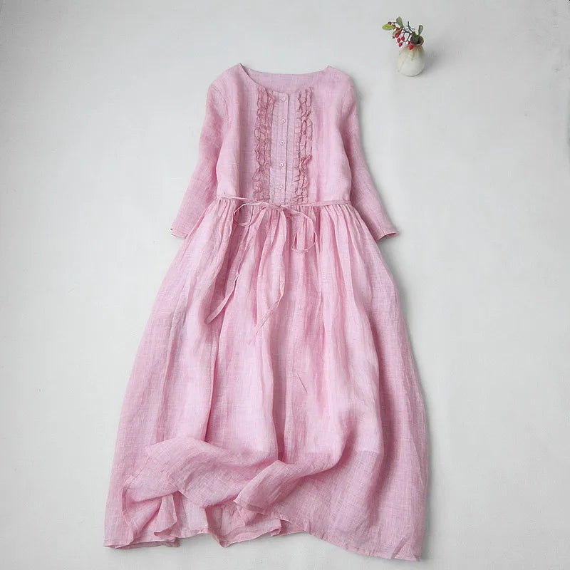 Agatha Vintage Kleid | Modernes Langarmkleid mit Spitzenverzierung für Damen