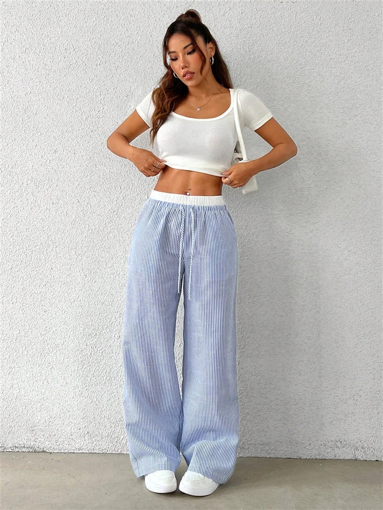 Florencia | Gestreifte Hose mit weitem Bein