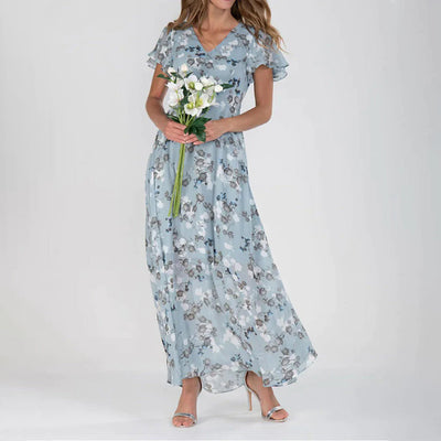 Zaria Sommerkleid | Stilvolles geblümtes Maxi-Kleid