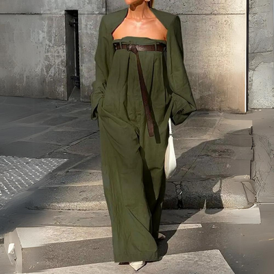WW | neue Damenmode Overall ohne Kragen und lange Ärmel