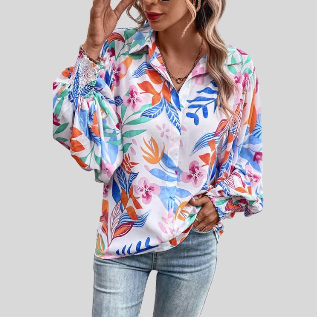 Aila - Elegante Bluse mit schönem Blumendruck für Frauen