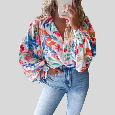 Aila - Elegante Bluse mit schönem Blumendruck für Frauen