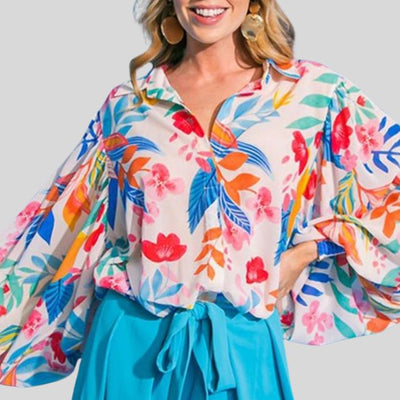 Aila - Elegante Bluse mit schönem Blumendruck für Frauen