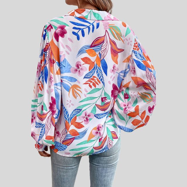 Aila - Elegante Bluse mit schönem Blumendruck für Frauen