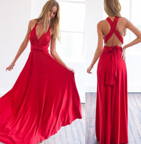 Abendkleid für Damen – Elegantes Maxikleid mit offenem Rücken